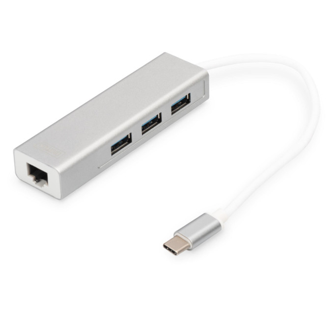 Digitus Концентратор Digitus USB-C - USB 3.0 3 Port Hub + Gigabit Ethernet (DA-70255)