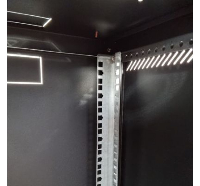 Шафа настінна Eserver 18U 19" 600х600х907 (Ш*Г*В), скло, чорна (ES-Е1860B)