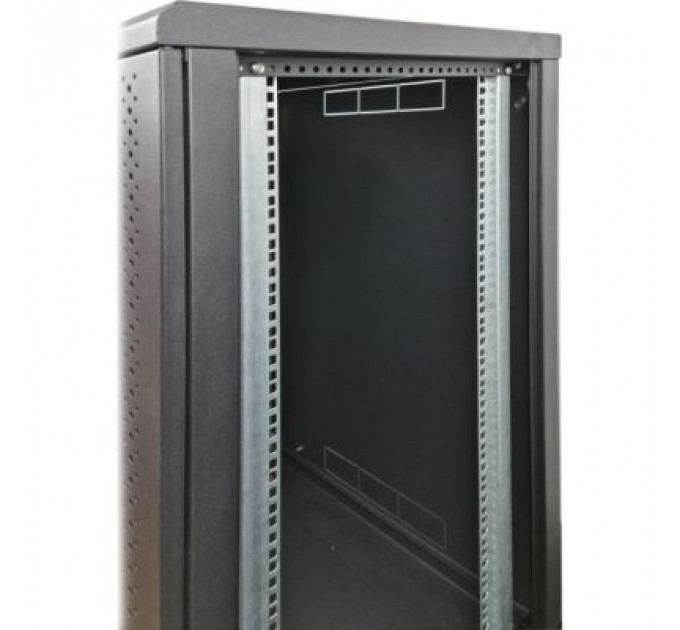 Шафа настінна Eserver 18U 19" 600х600х907 (Ш*Г*В), скло, чорна (ES-Е1860B)