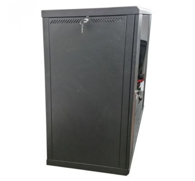 Шафа настінна Eserver 18U 19" 600х600х907 (Ш*Г*В), скло, чорна (ES-Е1860B)