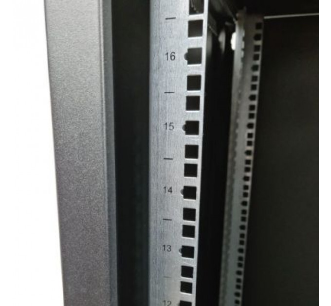 Шафа настінна Eserver 18U 19" 600х600х907 (Ш*Г*В), скло, чорна (ES-Е1860B)
