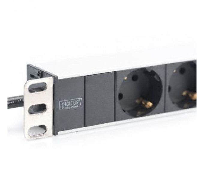 Силовий блок 1U, 8xSchuko, 16A, 250V, вилка Schuko Zpas (DN-95401)
