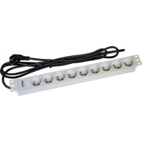 Силовий блок 19" 1U, 9хShuko, вилка Shuko Zpas (WZ-LZI30-09-SU-000)