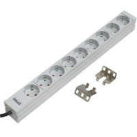 Силовий блок 19" 1U, 9хShuko, вилка С14 Zpas (W-LZ30-09-SU-000-K)