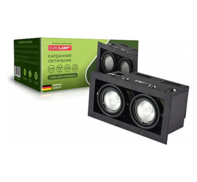 Eurolamp Світильник точковий Eurolamp LED GU10x2 black (LHK2-LED-GU10(black))