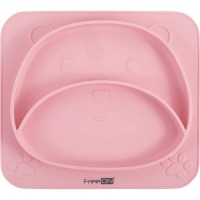 Тарілка дитяча FreeON Bear, силіконова, pink (39692)