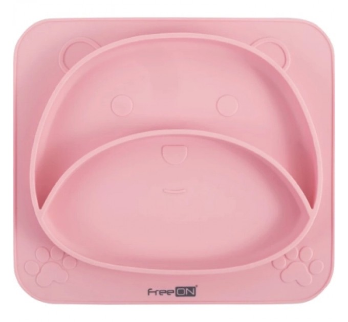FreeON Тарілка дитяча FreeON Bear, силіконова, pink (39692)
