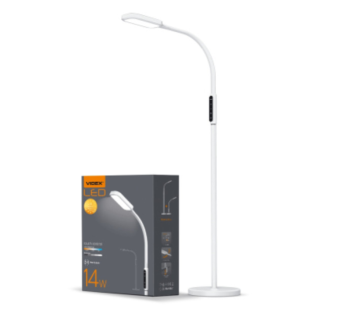 Videx Торшер Videx LED торшер підлоговий білий14W 3000-5500K 220V (VL-TF07W)