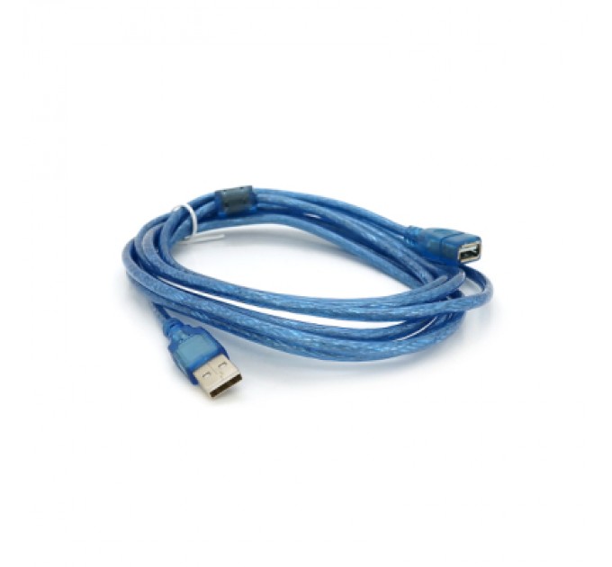 Voltronic Дата кабель USB 2.0 AM/AF 3.0m ferrite transparent blue Voltronic (YT-AM/AF-3.0TBL)