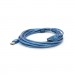 Voltronic Дата кабель USB 2.0 AM/AF 5.0m ferrite transparent blue Voltronic (YT-AM/AF-5.0TBL)