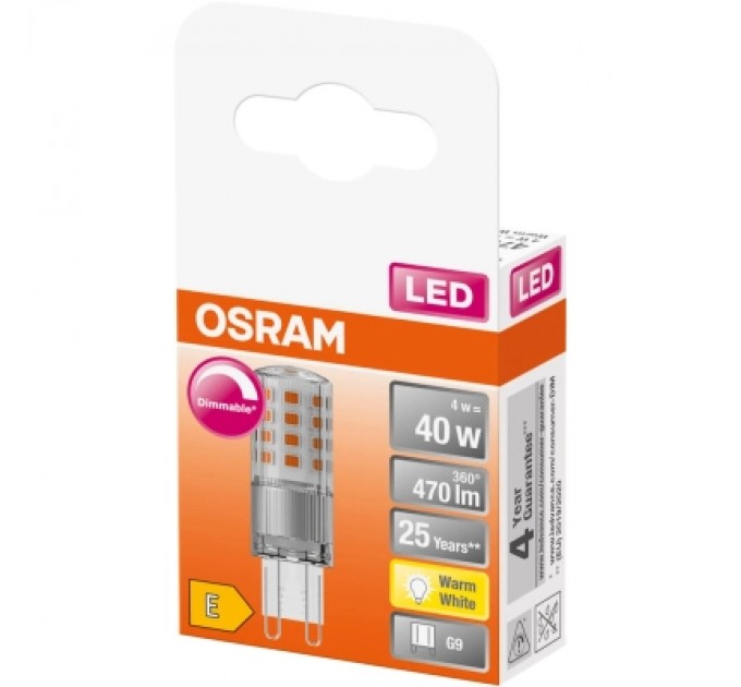 Osram Лампочка Osram LED PIN40 DIM CL 4,4W/827_230V G9 (4058075432246)