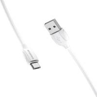 Дата кабель USB 2.0 AM to Micro 5P 1.0m 2.4A white BOROFONE (6931474701787)