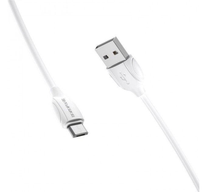 BOROFONE Дата кабель USB 2.0 AM to Micro 5P 1.0m 2.4A white BOROFONE (6931474701787)