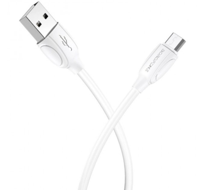BOROFONE Дата кабель USB 2.0 AM to Micro 5P 1.0m 2.4A white BOROFONE (6931474701787)