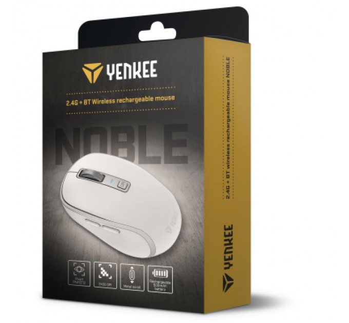 YENKEE Мишка YENKEE YMS 2085WE Noble Wireless/Bluetooth White (45019715)