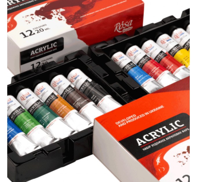 Rosa Акрилові фарби Rosa Studio 12*20мл, блістер (4823098538080)