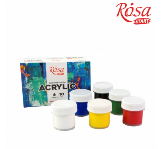 Rosa Акрилові фарби Rosa START COLOR 6 x10мл, (4823098530978)