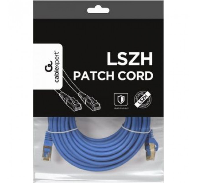 Патч-корд 20м S/FTP Cat 6A CU LSZH blue Cablexpert (PP6A-LSZHCU-B-20M)