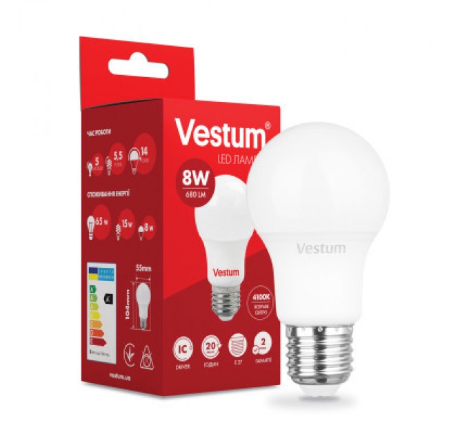 Vestum Лампочка Vestum A55 8W 4100K 220V E27 (1-VS-1107)
