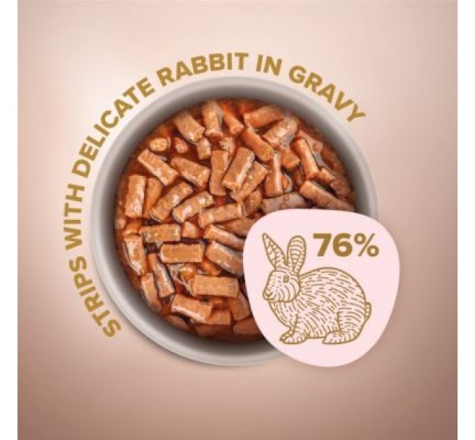 Club 4 Paws Вологий корм для кішок Club 4 Paws Selection Плюс Полоски с кроликом в соусе 85 г (4820215368087)