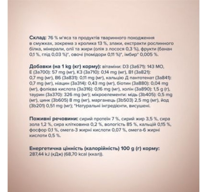 Club 4 Paws Вологий корм для кішок Club 4 Paws Selection Плюс Полоски с кроликом в соусе 85 г (4820215368087)