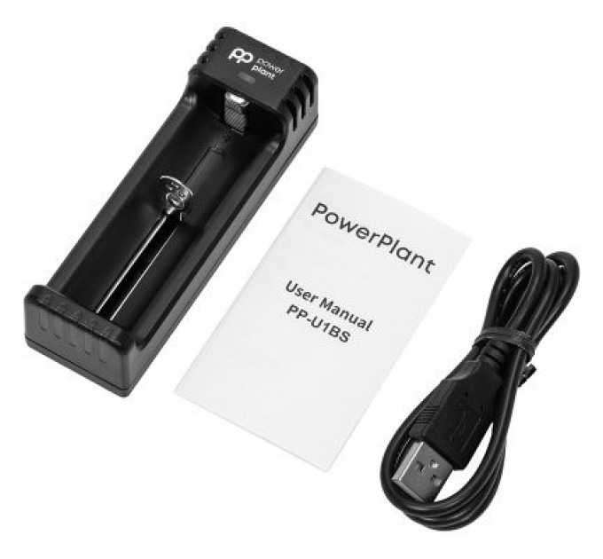 PowerPlant Зарядний пристрій для акумуляторів PowerPlant PP-U1BS (Li-ion / input DC 5V/2A) (AA620197)