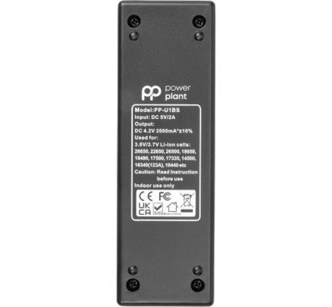PowerPlant Зарядний пристрій для акумуляторів PowerPlant PP-U1BS (Li-ion / input DC 5V/2A) (AA620197)