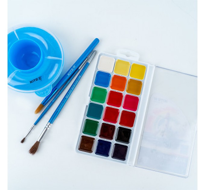 Kite Акварельні фарби Kite Classic , 18 кольорів (K-066)