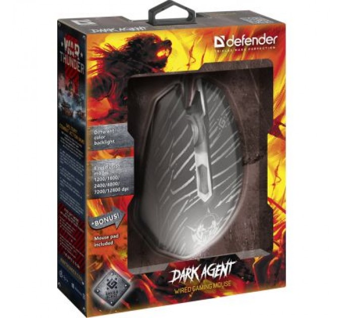 Мишка Defender Dark Agent GM-590L USB Black (52590)