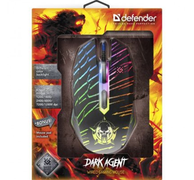 Мишка Defender Dark Agent GM-590L USB Black (52590)