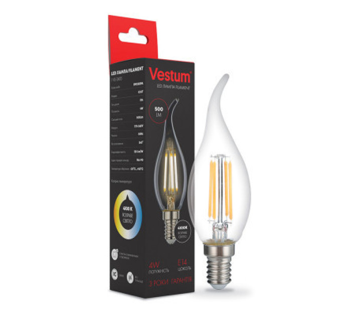 Vestum Лампочка Vestum С35Т Е14 4Вт 220V 4100К (1-VS-2405)