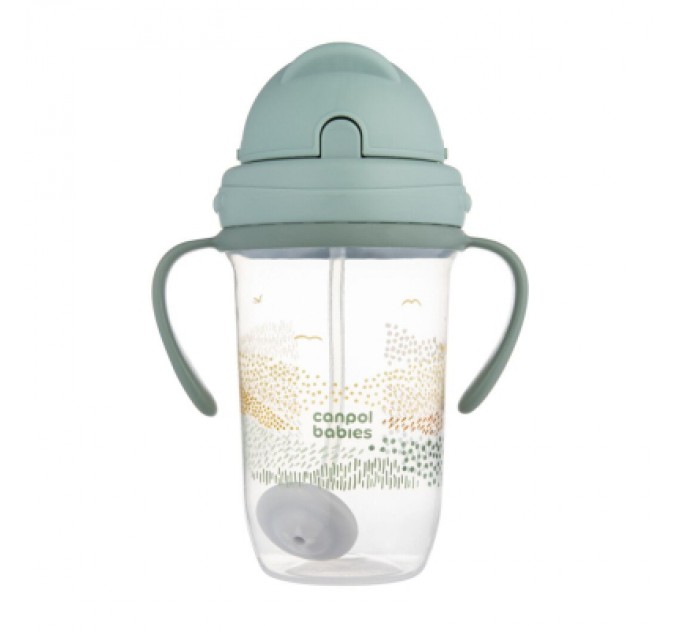 Canpol babies Поїльник-непроливайка Canpol babies MOUNTAINS з трубочкою і обтяжувачем, 270 мл, зелена (56/620_gre)