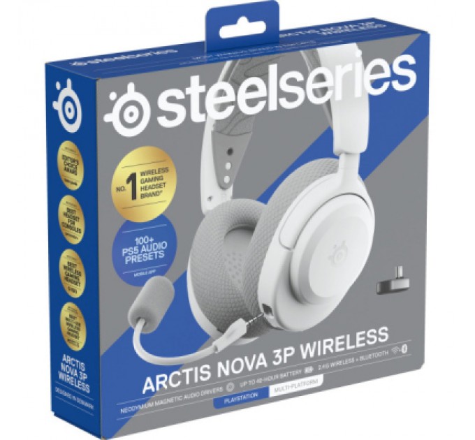 SteelSeries Навушники SteelSeries Arctis Nova 3P Wireless MultiPlatform White (61687)