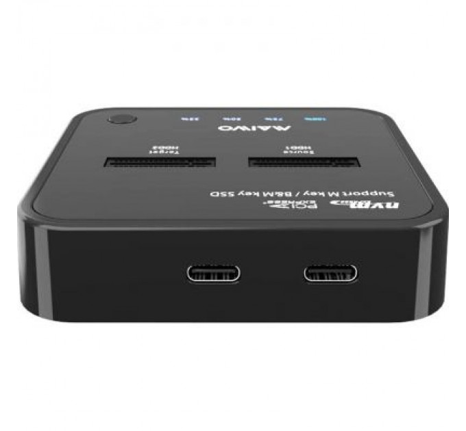 Док-станція для накопичувачів Maiwo 2*NVMe M.2 SSD Key M/B+M USB 3.1 Gen2 Type-C (K3016P)