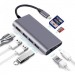 Dynamode Концентратор Dynamode USB3.1 Type-C to HDMI, 3хUSB3.0, RJ45, USB Type-C Female, SD (Dock-USB-TypeC-HDMI-USB3.0-RJ45)