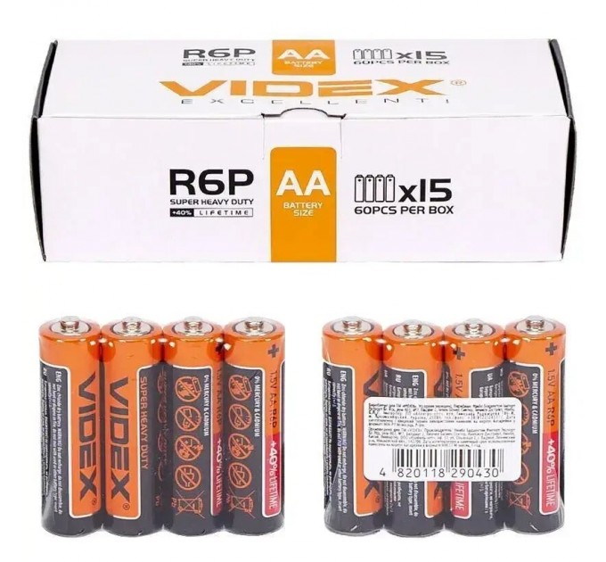 Videx Батарейка Videx AA/R6P 60шт
