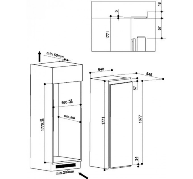 Whirlpool Вбудований холодильник Whirlpool ARG 18082 A++