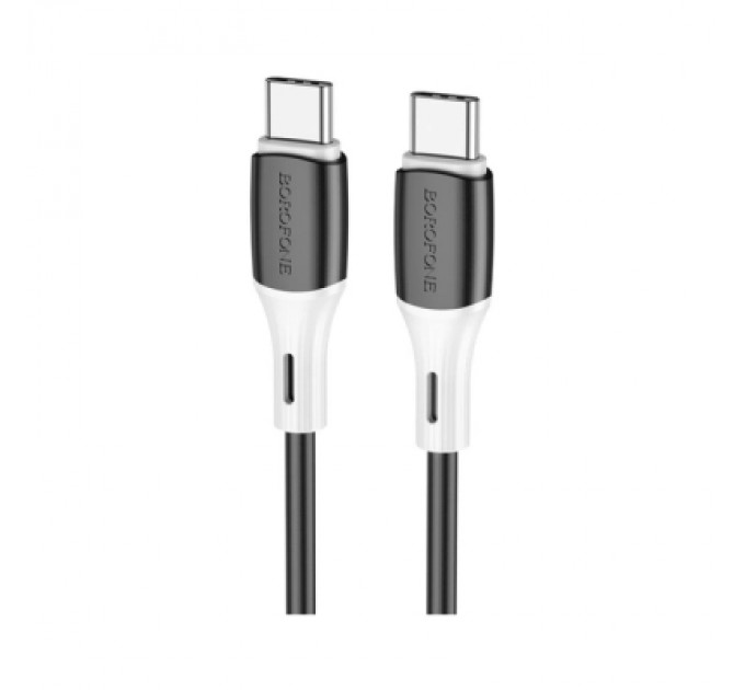 BOROFONE Дата кабель USB-C to USB-C 1.0m 3A 60W silicone black BOROFONE (6974443384802)