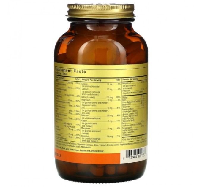 Solgar Мультивітамін Solgar Мультивітаміни без заліза, формула VM-75, Iron-Free Formula (SOL-01153)