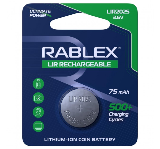 Rablex Акумулятор Rablex LIR2025 3.6V 75mAh (RLIR2025)