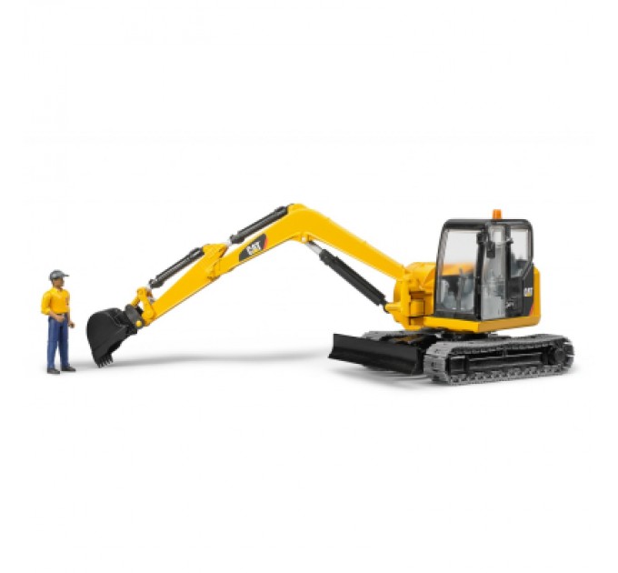 Bruder Спецтехніка Bruder Міні-екскаватор Cat з будівельником 1:16 (02466)