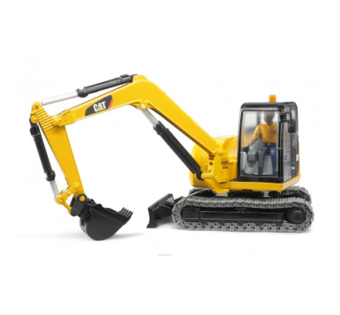 Bruder Спецтехніка Bruder Міні-екскаватор Cat з будівельником 1:16 (02466)