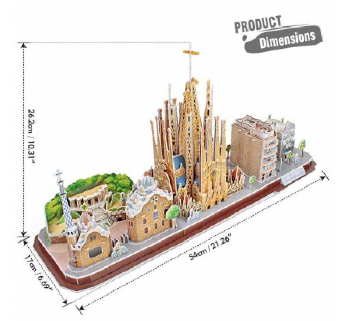 Cubic Fun Пазл Cubic Fun Тривимірна головоломка-конструктор City Line Barcelona (MC256h)
