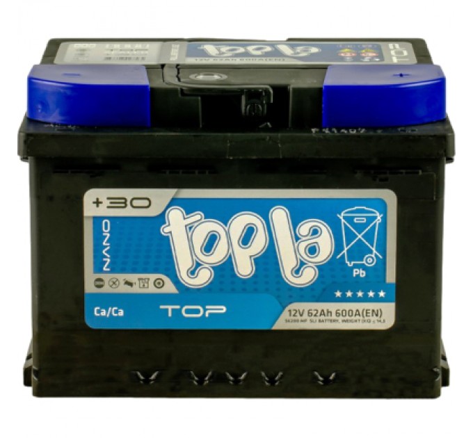 Topla Акумулятор автомобільний Topla 62 Ah/12V TOP Euro (118 662)