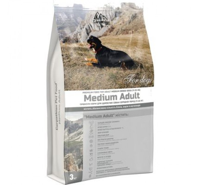 Carpathian Pet Food Сухий корм для собак Carpathian Pet Food Medium Adult 3 кг (4820111140848)