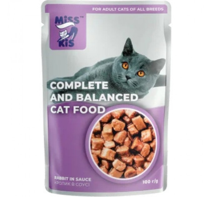 Mis Kiss Вологий корм для кішок Mis Kiss з кроликом в соусі 100 г (4820164440148/4820111141463)