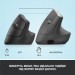 Logitech Мишка Logitech Lift Vertical Ergonomic Wireless/Bluetooth Graphite (910-006473)