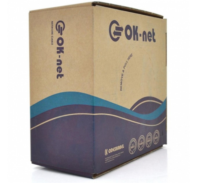 OK-Net Кабель мережевий OK-Net UTP cat.5e 305м LSOH (U/UTP-cat.5E LSOH) (КПВонг-HF-ВП(100) 4*2*0,49)