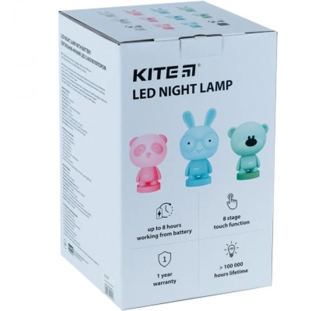 Kite Нічник Kite Світильник LED з акумулятором Panda, рожевий (K24-490-3-2)
