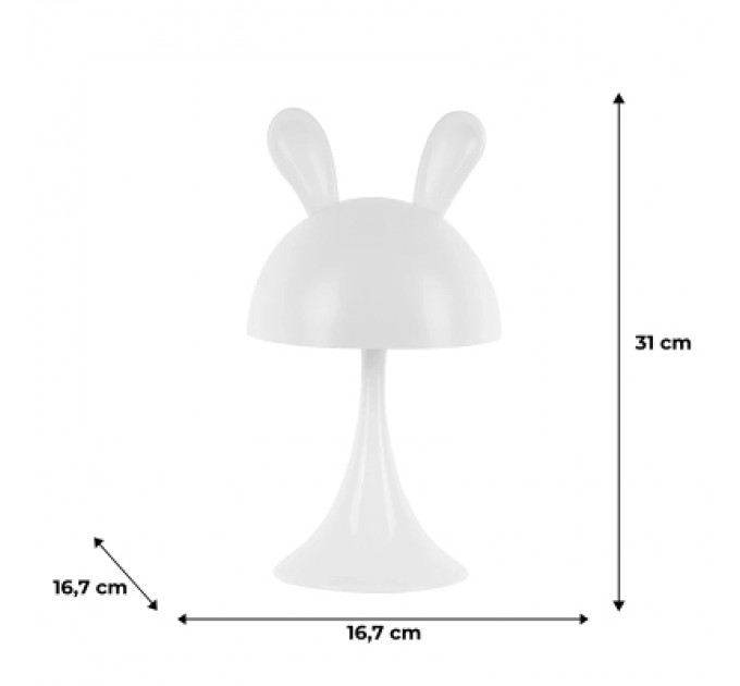 Kite Нічник Kite Світильник LED з акумулятором Simple Bunny, білий (K25-317-1-1)